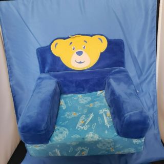 Build A Bear Very Soft Sofa Chair Bed For Plush & Dolls Blue Airplanes Pull Out