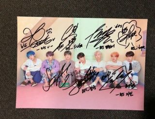 Bts Group Signed Bangtan Boys Autographed Photo Map Of The Soul:persona 5 7