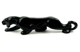 Royal Haeger Stalking Black Panther Vintage Ceramic Sculpture Figure Mcm 24 "