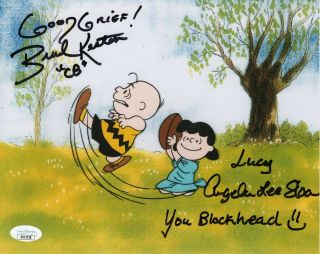 Brad Kesten Angela Lee Sloan Autograph Signed 8x10 Photo - Peanuts (jsa)