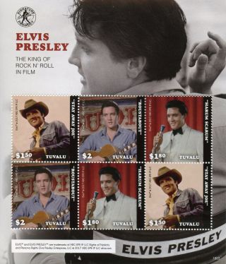 Tuvalu Music Stamps 2018 Mnh Elvis Presley In Film Movies Celebrities 6v M/s