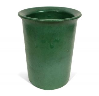 Vintage Zsc Zanesville Stoneware Company Matte Green Art Pottery Vase Shape 202