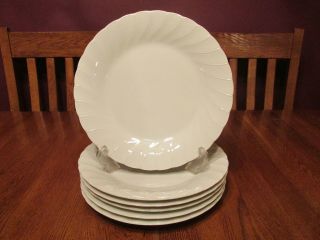 Six Sheffield Bone White Porcelain China Dinner Plates (japan)