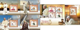 Pope John Paul Ii 100th Anniversary Religion Vatican Mnh Stamps Set 6 Sheets