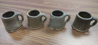 Vintage Homespun Shop - Biltmore Industries Stamped 4 Pottery Mugs W/box.