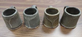 Vintage Homespun Shop - Biltmore Industries Stamped 4 Pottery Mugs w/box. 2