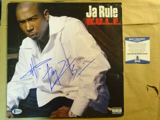 Autographed Ja Rule Signed " R.  U.  L.  E.  " Hip Hop Rap R&b Record Album Beckett