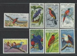 Mali Stamp 1960 Birds Set Of 8,  Mnh,  Sg 10 - 12,  16 - 20,