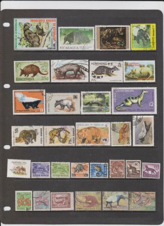 130,  Thematic Postage Stamps on Smaller Wild Animals Worldwide all Different. 2