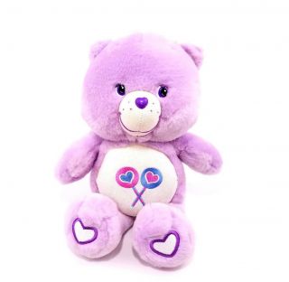 Share Bear 13 " Care Bear Stuffed Plush Toy Purple Lollipop 2003 Retired