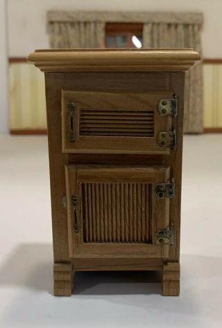 1:12 Dollhouse Miniature Vintage Ice Box - Fridge Kitchen Wood
