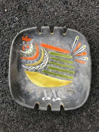 Vintage Mid Century Raymor Pottery Italy Rooster Ashtray