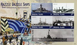 Marshall Islands Military Stamps 2018 Mnh Wwi Ww1 Razzle Dazzle Ships 5v M/s Ii