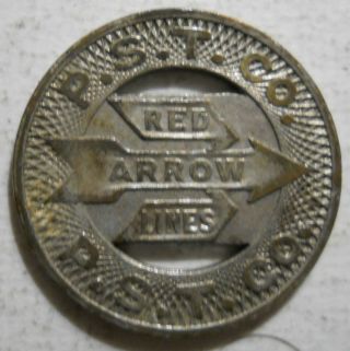 P.  S.  T.  Co.  Red Arrow Lines (upper Darby,  Pennsylvania) Transit Token - Pa935b