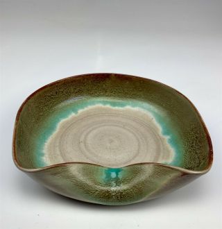 Artist Signed Ken Mcdonald Mid Century Studio Hand Crafted Art Pottery Dish 007