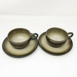 Vintage Heath Ceramics Sea Sand California Pottery Cup & Saucer Set Of 2