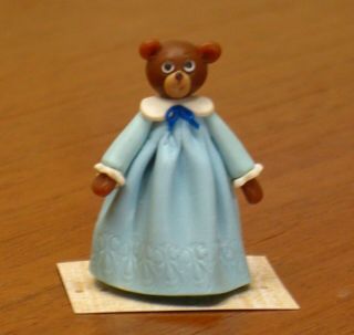 Lori Ann Potts - Bear In Blue Nightdress - Artisan Dollhouse Miniature