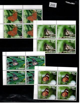 4x Samoa - Mnh - Nature - Butterflies - Plants - 2015
