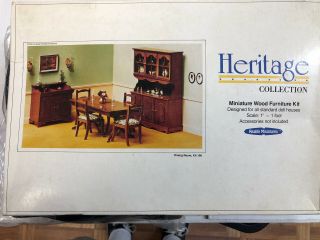 Vintage Realife Miniatures Wood Furniture Kit Dining Room Kit 190