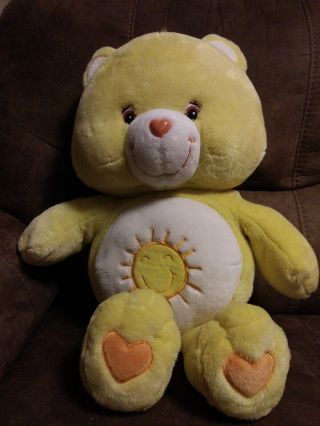 Funshine Care Bear Plush Large Stuffed Jumbo 27” 2002 Yellow Sunshine