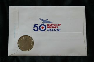 1990 50th Anniversary of Battle of Britain Isle of Man Churchill Coin Cover 2