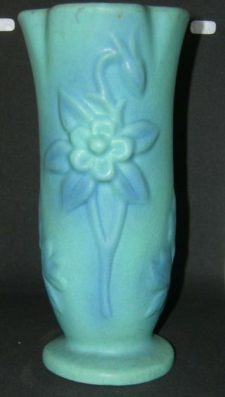 Vintage Van Briggle Art Pottery Vase Blue Mid Century Modern Signed