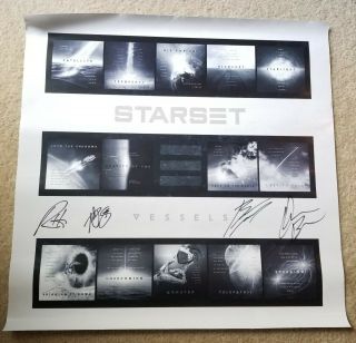 Starset Band Real Hand Signed 24x24 " Vessels Promo Poster 2 By 4 Members
