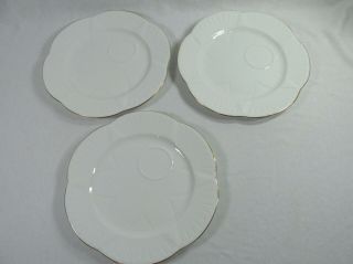 Shelley China Made In England - 3 Regency Plates With Gold Gilt Edge