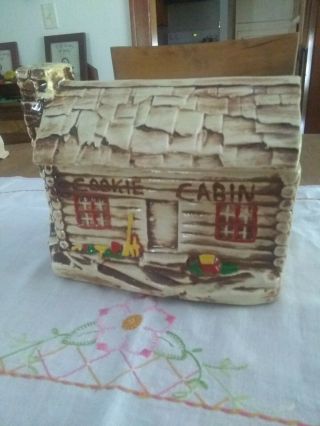 Mccoy Pottery Log Cabin Cookie Jar,  1950 