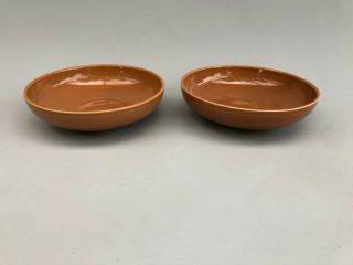 2 Russell Wright Iroquois 8 Inch Serving Bowl Ripe Apricot Nutmeg Caramel Brown