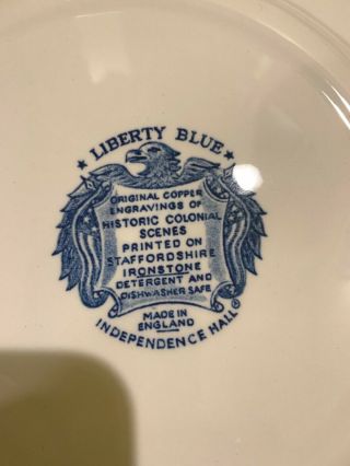 Set of 8 Liberty Blue Staffordshire 10 