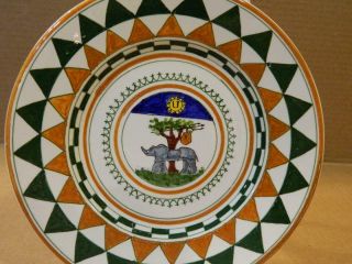 Palio Di Siena Ceramic 8 " Tile Plate " Selva " - Rhino Italy Vintage