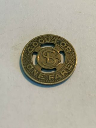 CHICAGO SURFACE LINES GOOD FOR ONE FARE TRANSIT TOKEN PUBLIC TRANSPORTATION CSL 2