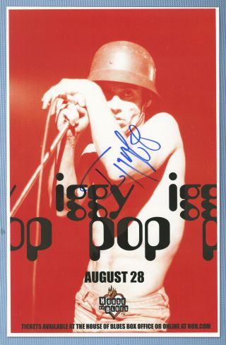 Iggy Pop Autographed Concert Poster Lust For Life