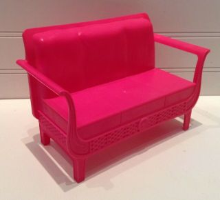 2010 Mattel Barbie Doll House Furniture Pink Chair Couch Sofa