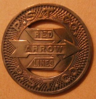 Upper Darby Pennsylvania Transit Token - Pa935a Red Arrow Lines (p.  S.  T.  Co. )