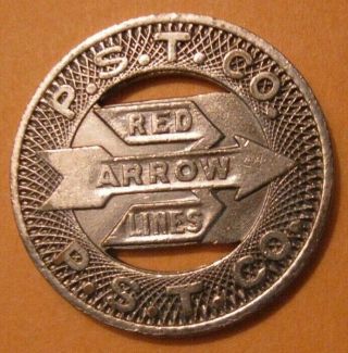 Upper Darby Pennsylvania Transit Token - Pa935b Red Arrow Lines (p.  S.  T.  Co. )