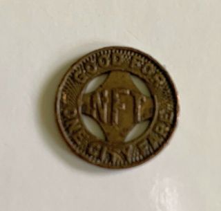 Vintage - N.  F.  T.  - Buffalo,  Ny Token - Good For One City Fare