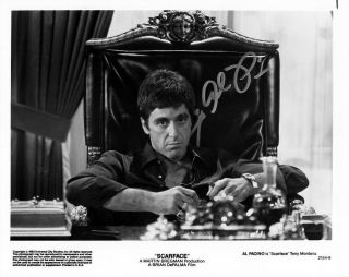 Al Pacino Signed Scarface 8x10 W/ Tony Montana 