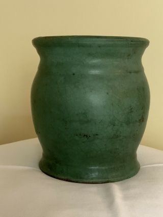 Vintage Cornelison Pottery Bybee Ky Matte Green Vase