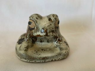 Pigeon Forge Pottery Speckled Brown Lava Glazed Toad/frog - Vintage