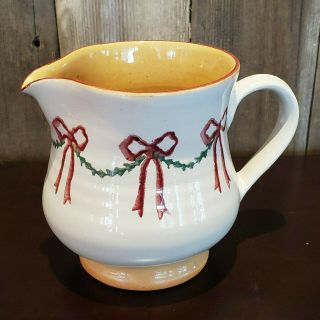 Nicholas Mosse Ireland Pottery Swag And Bow Ribbons Milk/creamer Pitcher 4 "