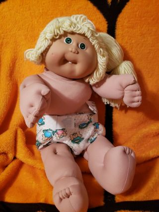 Cabbage Patch Kids Coleco Blonde Yarn Green Eyes One Tooth