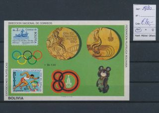 Lm64250 Bolivia 1980 Sports Olympics Good Sheet Mnh Cv 80 Eur