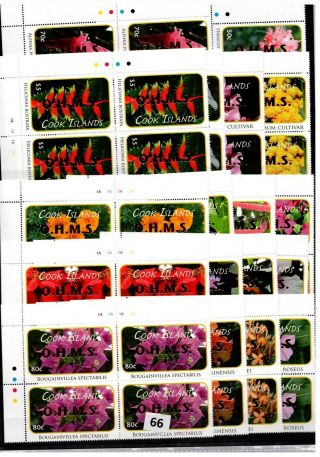 / 4x Cook Islands - Mnh - Nature - Flora - Flowers - Gold Overprint