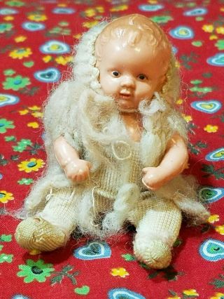 Vintage 3 " Hard Plastic Jointed Arms/legs Baby Doll Germany
