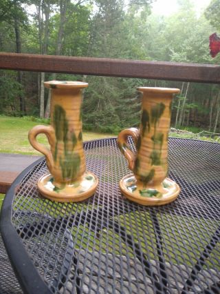 Pottery Candlesticks Joe Owen Seagrove North Carolina