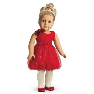 American Girl Doll Sparkle Party (holiday/christmas) Dress (ruby Red)