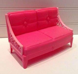 Mattel Barbie Doll House Furniture Pink Couch Love Seat Sofa