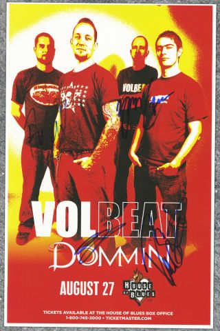 Volbeat Autographed Concert Poster Michael Poulsen,  Jon Larsen,  Anders Kjølholm
